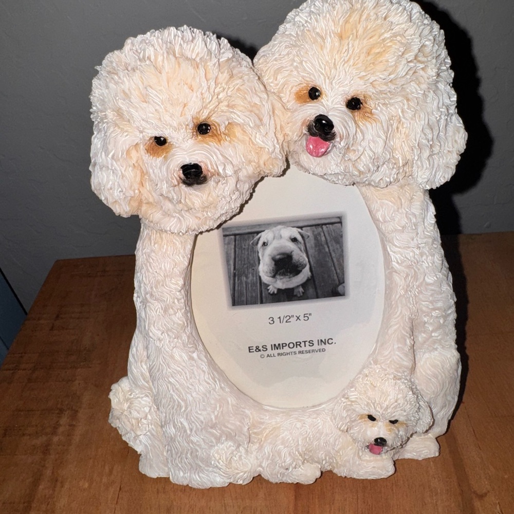 Dog-Shaped Photo Frame in Cream White